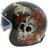 Custom Mt Helmets Le Mans 2 Sv Skull & Roses A1 Nero