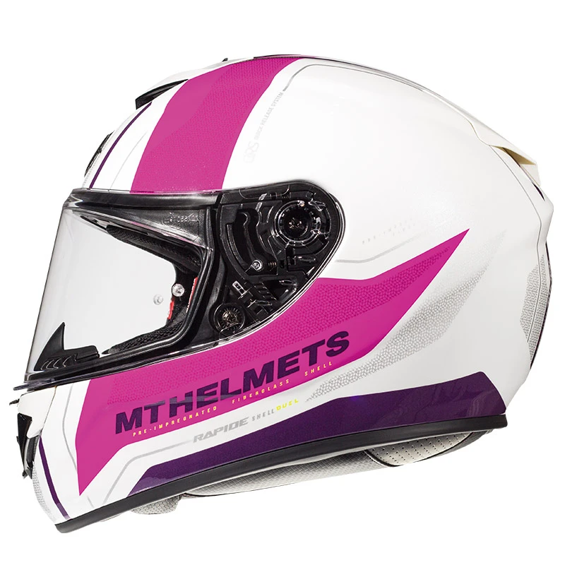 Fibra Mt Helmets Rapide Duel H9 Bianco Rosa 2 Fibra Mt Helmets Rapide Duel H9 Bianco Rosa - immagine 2