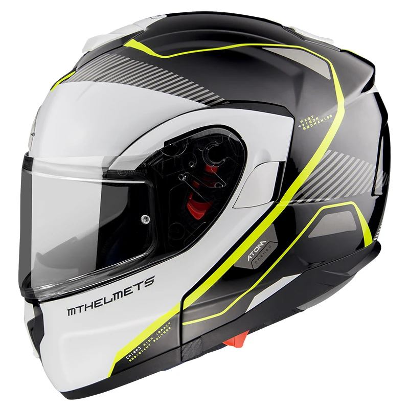 Policarbonato Casco Modulare Mt Helmets Atom Sv Opened B3 Giallo 3 Policarbonato Casco Modulare Mt Helmets Atom Sv Opened B3 Giallo - immagine 3