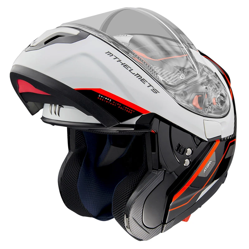 Policarbonato Casco Modulare Mt Helmets Atom Sv Opened B5 Rosso 1 Policarbonato Casco Modulare Mt Helmets Atom Sv Opened B5 Rosso
