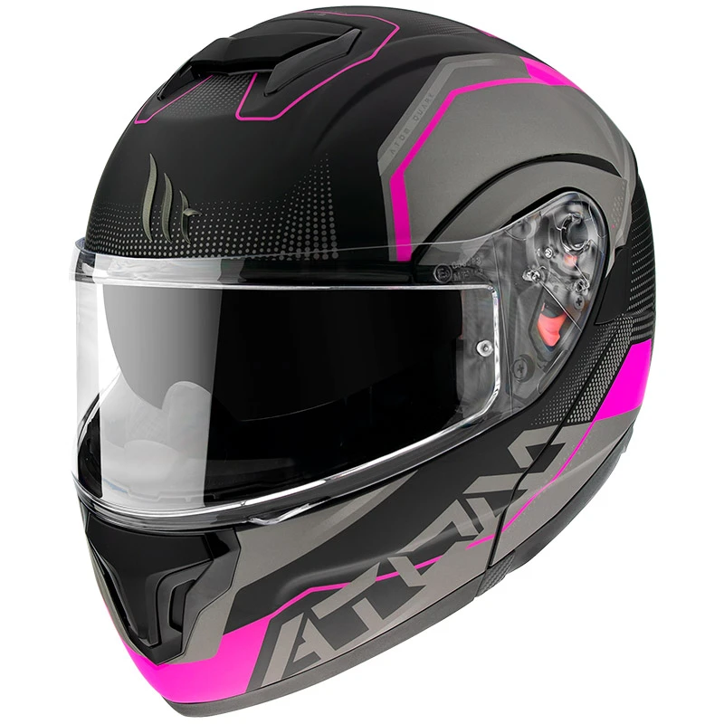Policarbonato Casco Modulare Mt Helmets Atom Sv Quark A8 Rosa 2 Policarbonato Casco Modulare Mt Helmets Atom Sv Quark A8 Rosa - immagine 2