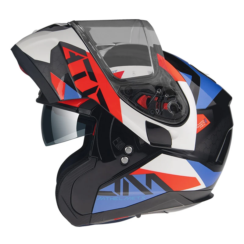 Policarbonato Casco Modulare Mt Helmets Atom Sv W17 A7 Blu 1 Policarbonato Casco Modulare Mt Helmets Atom Sv W17 A7 Blu