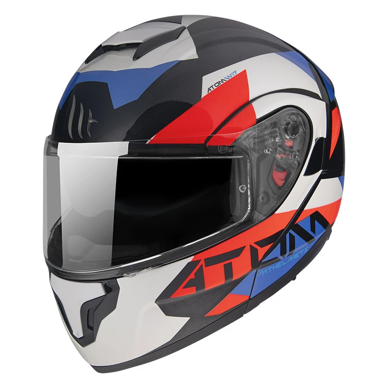 Policarbonato Casco Modulare Mt Helmets Atom Sv W17 A7 Blu 2 Policarbonato Casco Modulare Mt Helmets Atom Sv W17 A7 Blu - immagine 2