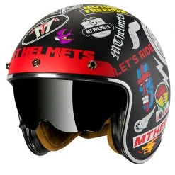 Custom Mt Helmets Le Mans 2 Sv Anarchy A1 Nero Opaco
