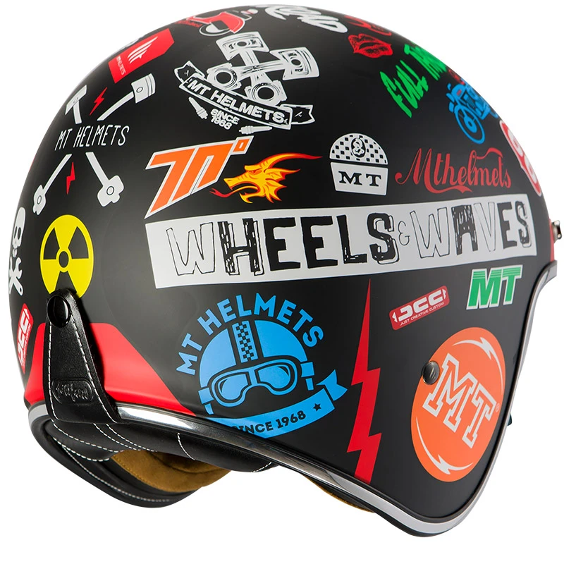 Custom Mt Helmets Le Mans 2 Sv Anarchy A1 Nero Opaco 2 Custom Mt Helmets Le Mans 2 Sv Anarchy A1 Nero Opaco - immagine 2