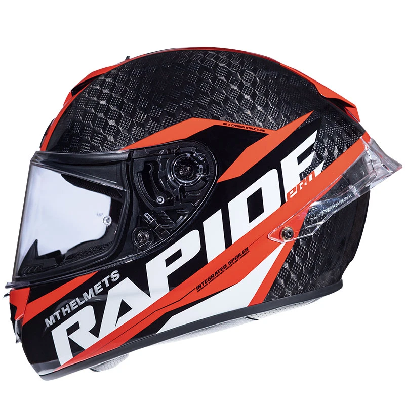 Fibra Mt Helmets Rapide Pro Carbon C5 Nero Rosso 2 Fibra Mt Helmets Rapide Pro Carbon C5 Nero Rosso - immagine 2