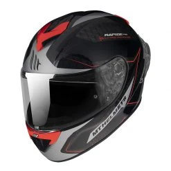 Fibra Casco Mt Helmets Rapide Pro Master B5 Rosso Fluo