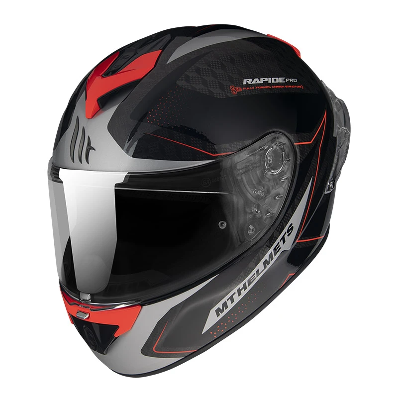 Fibra Casco Mt Helmets Rapide Pro Master B5 Rosso Fluo 1 Fibra Casco Mt Helmets Rapide Pro Master B5 Rosso Fluo