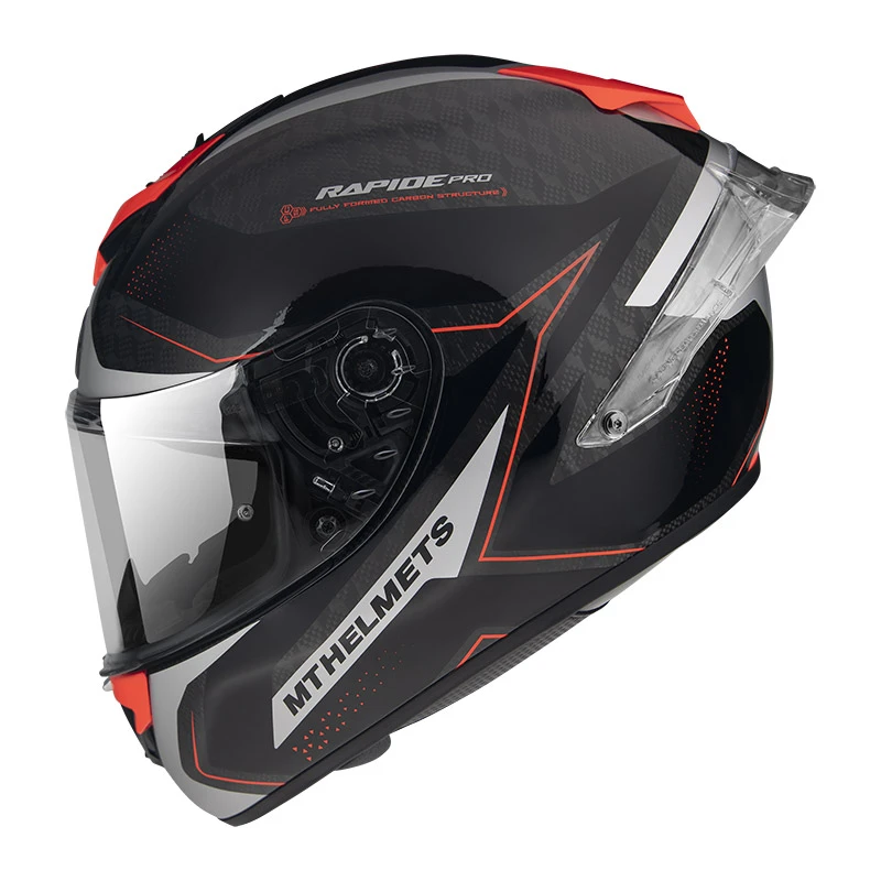 Fibra Casco Mt Helmets Rapide Pro Master B5 Rosso Fluo 2 Fibra Casco Mt Helmets Rapide Pro Master B5 Rosso Fluo - immagine 2
