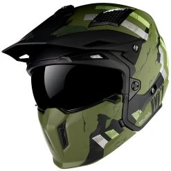 Mentoniera Removibile Mt Helmets Streetfighter Sv Skull A16 Verde Opaco