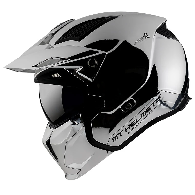 Mentoniera Removibile Mt Helmets Streetfighter Sv Chromed A2 Argento 2 Mentoniera Removibile Mt Helmets Streetfighter Sv Chromed A2 Argento - immagine 2