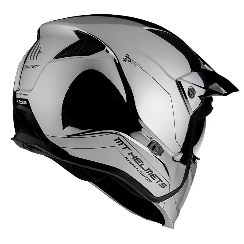 Mentoniera Removibile Mt Helmets Streetfighter Sv Chromed A2 Argento 3 Mentoniera Removibile Mt Helmets Streetfighter Sv Chromed A2 Argento - immagine 3