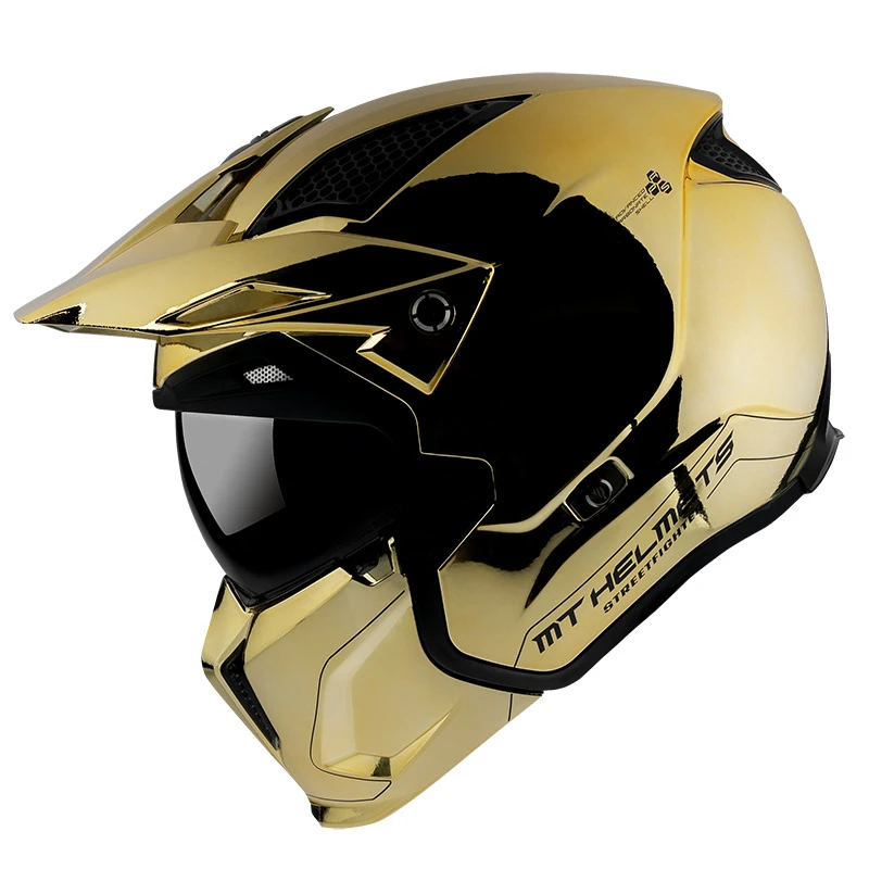 Mentoniera Removibile Mt Helmets Streetfighter Sv Chromed A9 Oro 2 Mentoniera Removibile Mt Helmets Streetfighter Sv Chromed A9 Oro - immagine 2
