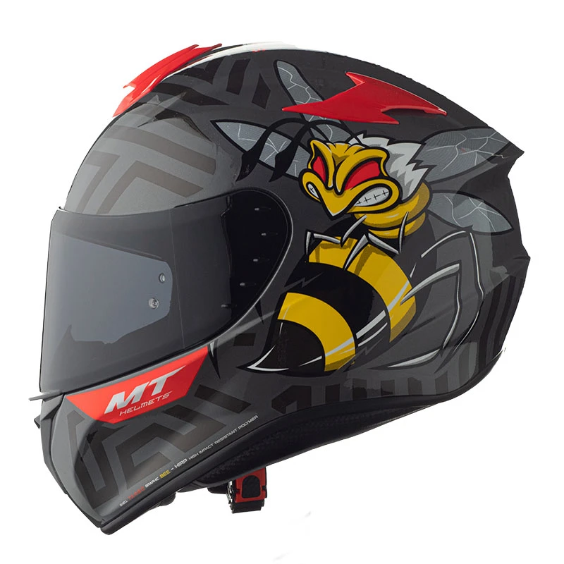Policarbonato Casco Mt Helmets Targo Bee B5 Rosso Lucido 2 Policarbonato Casco Mt Helmets Targo Bee B5 Rosso Lucido - immagine 2