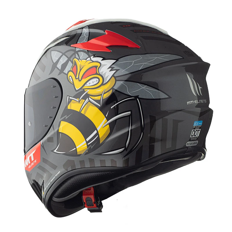 Policarbonato Casco Mt Helmets Targo Bee B5 Rosso Lucido 3 Policarbonato Casco Mt Helmets Targo Bee B5 Rosso Lucido - immagine 3
