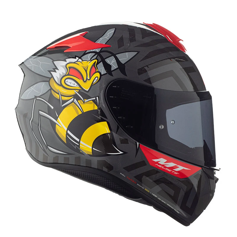 Policarbonato Casco Mt Helmets Targo Bee B5 Rosso Lucido 5 Policarbonato Casco Mt Helmets Targo Bee B5 Rosso Lucido - immagine 5