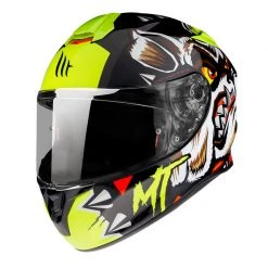 Policarbonato Casco Integrale Mt Helmets Targo Crazy Dog G3 Giallo