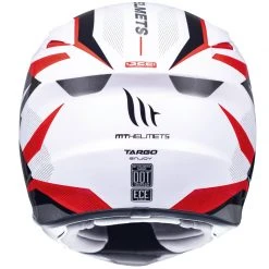 Policarbonato Mt Helmets Targo Enjoy D5 Bianco Rosso -Sconto Mt Outlet mthelmets targo enjoy rosso 3