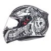Policarbonato Mt Helmets Revenge Skull & Rose Argento Nero
